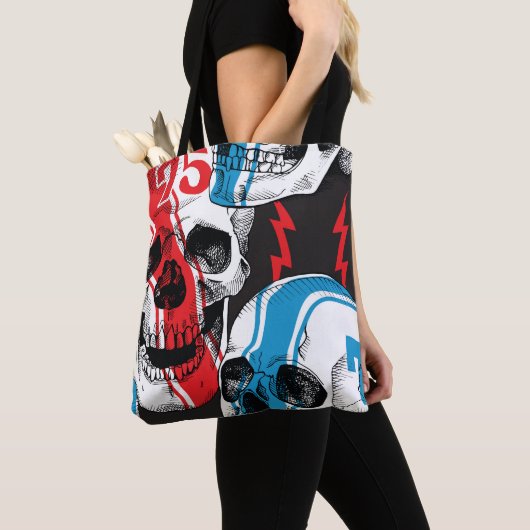 Racer Skull:  naadloze rebellie. Tote Bag (Dichtbij)