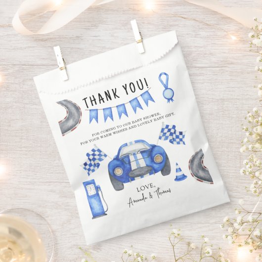 Racerauto baby shower - dank je bedankzakje (Geknipt)