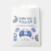 Racerauto baby shower - dank je bedankzakje (Voorkant)