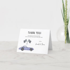 Racerauto Baby Shower - dank je wel Bedankkaart