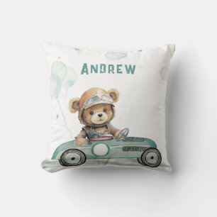 Racerauto Babybeer Kussen