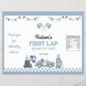 Racerauto Blauwe Jongen Verjaardag Chipzak Verpakk Flyer (Voorkant)