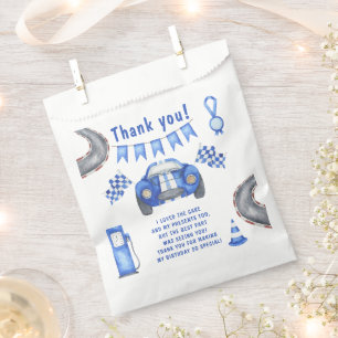 Racerauto Eerste Verjaardagsfeest Bedankt Bedankzakje