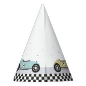 Racerauto verjaardagsfeesthoeden feesthoedjes (Achterkant)