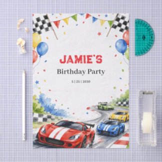 Racerauto Verjaardagsfeestje Sport Jongens Racing Tissuepapier