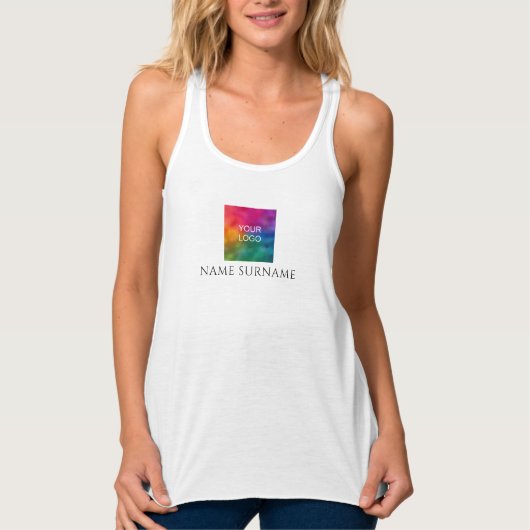 Racerback voor vrouwen Tanktop Uw bedrijf Logo hie (Voorkant)