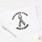 Racers voor autisme ronde sticker (Envelop)