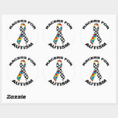 Racers voor autisme ronde sticker (Vel)