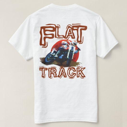 RACERWITTE FLATTRACK-MOTORCYCLUS T-SHIRT (Design achterkant)