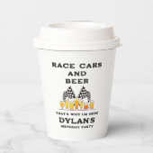 Races Auto & Bier Geruite Vlag Raceday Verjaardag Papieren Bekers (Achterkant)