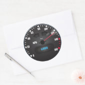 Racesauto snelheidsmeter ronde sticker (Envelop)