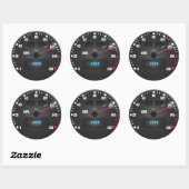 Racesauto snelheidsmeter ronde sticker (Vel)