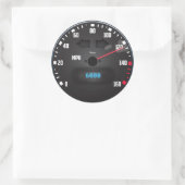 Racesauto snelheidsmeter ronde sticker (Tas)