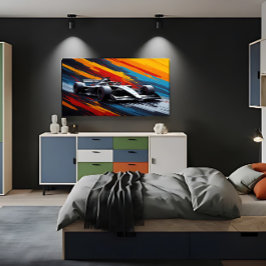 Racesauto Speedy voor Motorsport Canvas Afdruk
