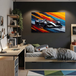 Racesauto Speedy voor Motorsport Poster