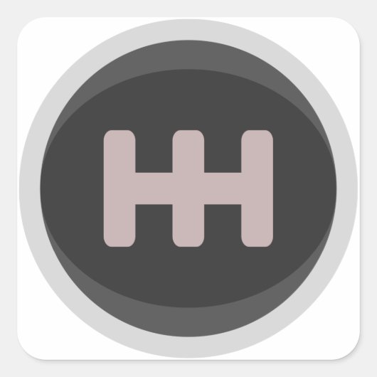 Raceschakelknop Vierkante Sticker (Voorkant)