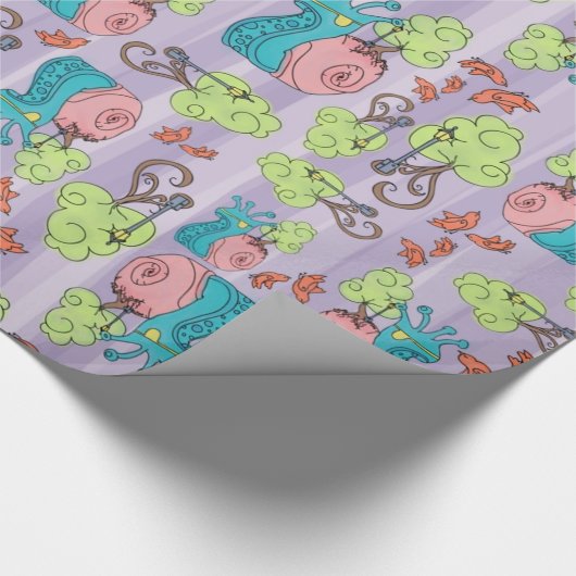 Raceslakken en -vogels cadeaupapier (Hoek)