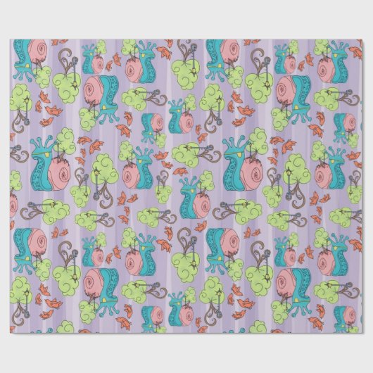 Raceslakken en -vogels cadeaupapier (Vlak)