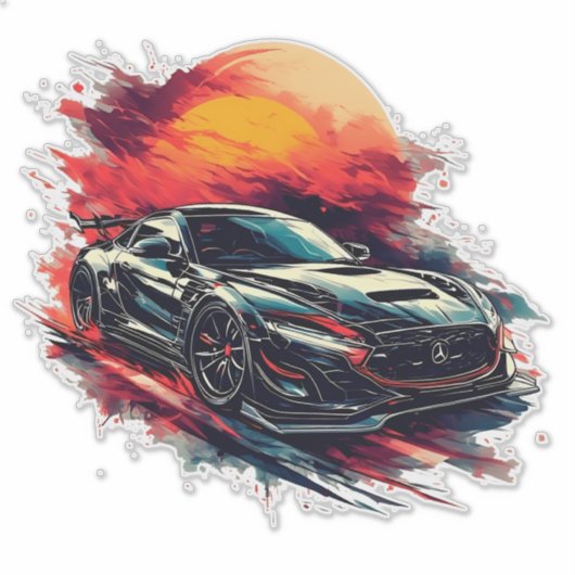 Racesportauto Sticker (Voorkant)