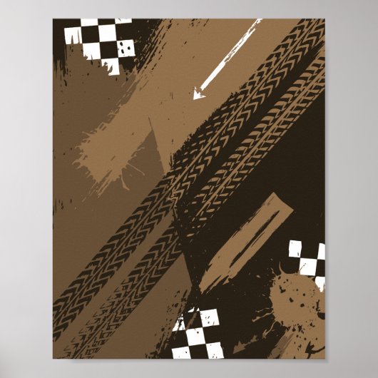 Racestrepen en moddereffecten ontwerp poster (Voorkant)