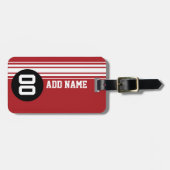  racestrepen - rood en zwart bagagelabel (Voorkant horizontaal)