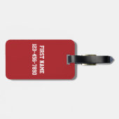  racestrepen - rood en zwart bagagelabel (Achterkant horizontaal)