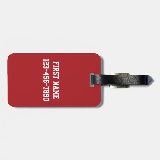  racestrepen - rood en zwart bagagelabel (Achterkant horizontaal)