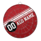 racestrepen - rood en zwart dartbord (Voorkant)