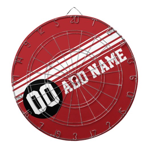 racestrepen - rood en zwart dartbord (Voorkant)