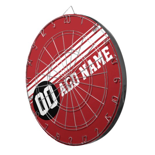 racestrepen - rood en zwart dartbord (Voorkant Rechts)