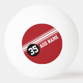  racestrepen - rood en zwart pingpongbal (Achterkant)
