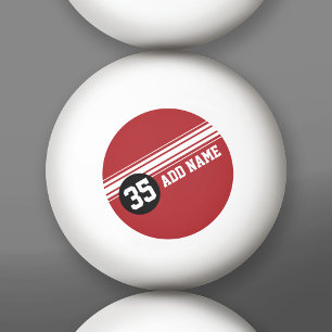  racestrepen - rood en zwart pingpongbal