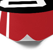  racestrepen - rood en zwart poster (Hoek)