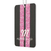 racestrips warmroze glitter - aangepaste auto luchtverfrisser (Links)