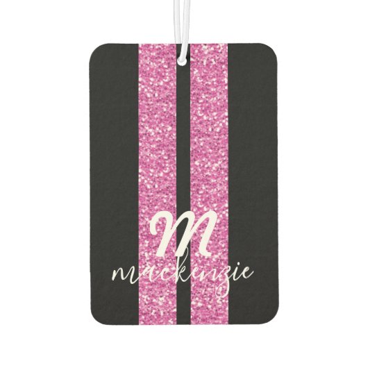racestrips warmroze glitter - aangepaste auto luchtverfrisser (Achterkant)