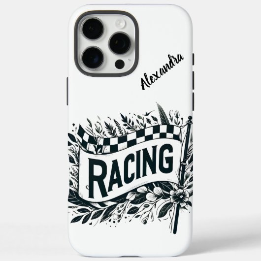 Racevlaggen met florale design Case-Mate iPhone case (Achterkant)