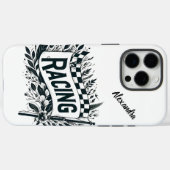 Racevlaggen met florale design Case-Mate iPhone case (Achterkant (horizontaal))