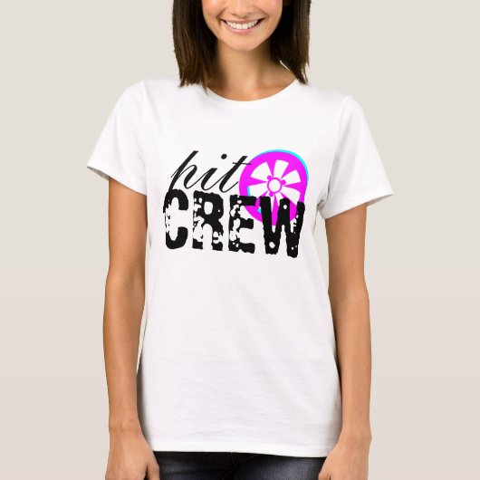 Racevrouw Velg Racende Auto Pitcrew T-shirt (Voorkant)