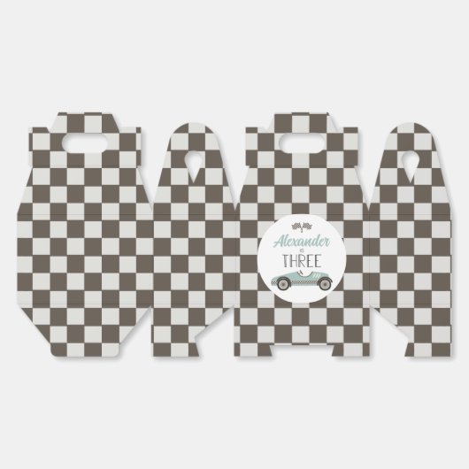 racewagen 3e verjaardag bedankdoosjes (Ongevouwen)