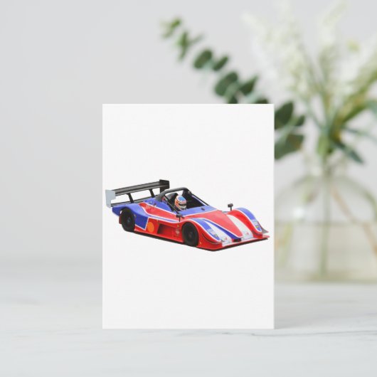 racewagen briefkaart (Staand voorkant)