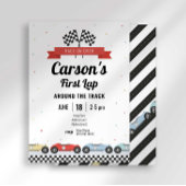  racewagen eerste ronde verjaardagsuitnodiging kaart