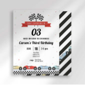 racewagen eerste ronde verjaardagsuitnodiging kaart