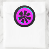 racewagen met neonroze zwarte riem ronde sticker (Tas)