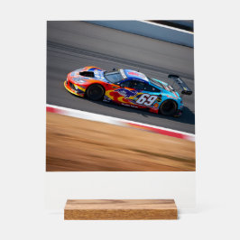 Racewagen nummer 69 in prachtige kleuren acryl bord