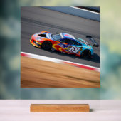 Racewagen nummer 69 in prachtige kleuren acryl bord (Neutraal)