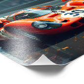 Racewagen nummer 69 in prachtige kleuren foto afdruk (Hoek)