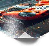 Racewagen nummer 69 in prachtige kleuren foto afdruk (Hoek)