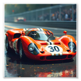 Racewagen nummer 69 in prachtige kleuren foto afdruk