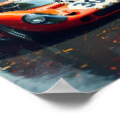 Racewagen nummer 69 in prachtige kleuren poster (Hoek)