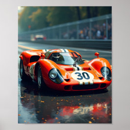 Racewagen nummer 69 in prachtige kleuren poster